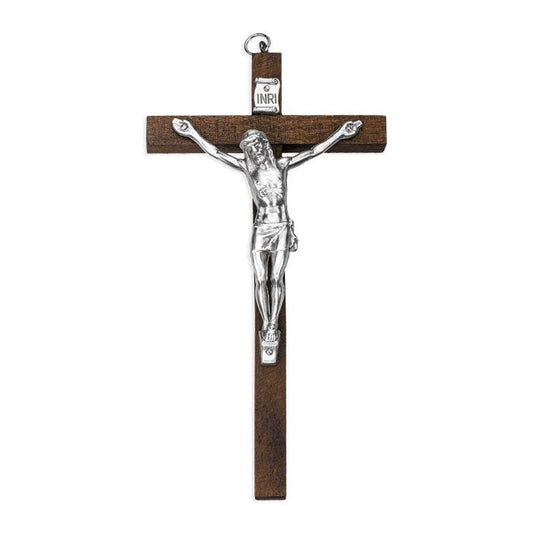 Brown Wood Crucifix 5"