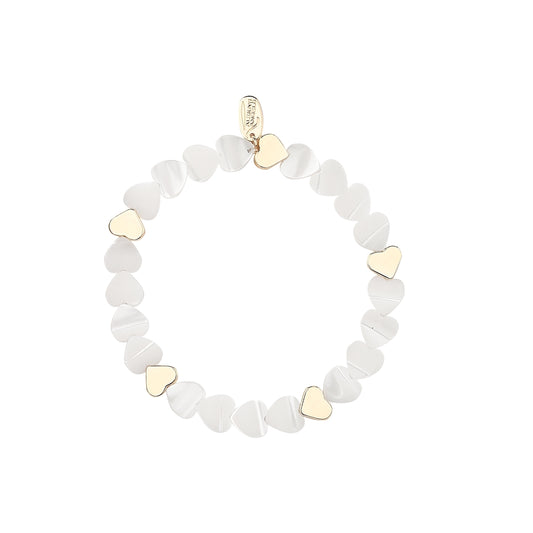 Gold Mom Heart Stretch Bracelet
