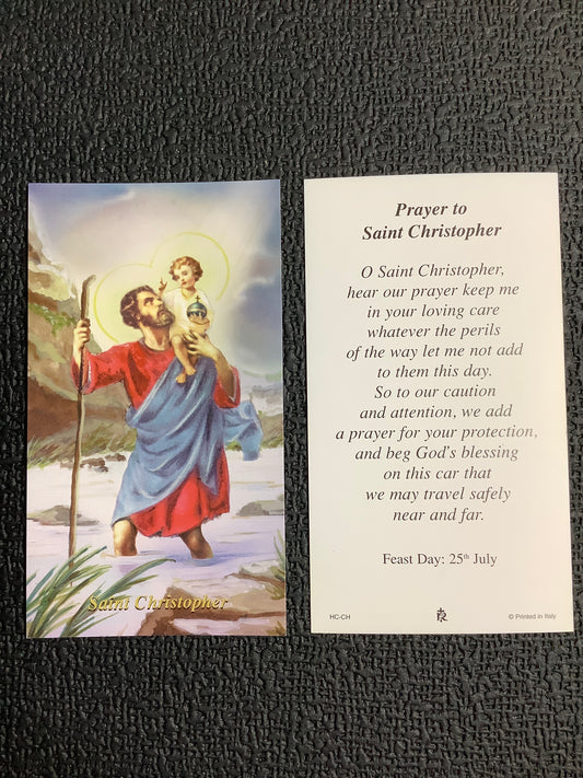 St. Christopher Paper Prayer Card