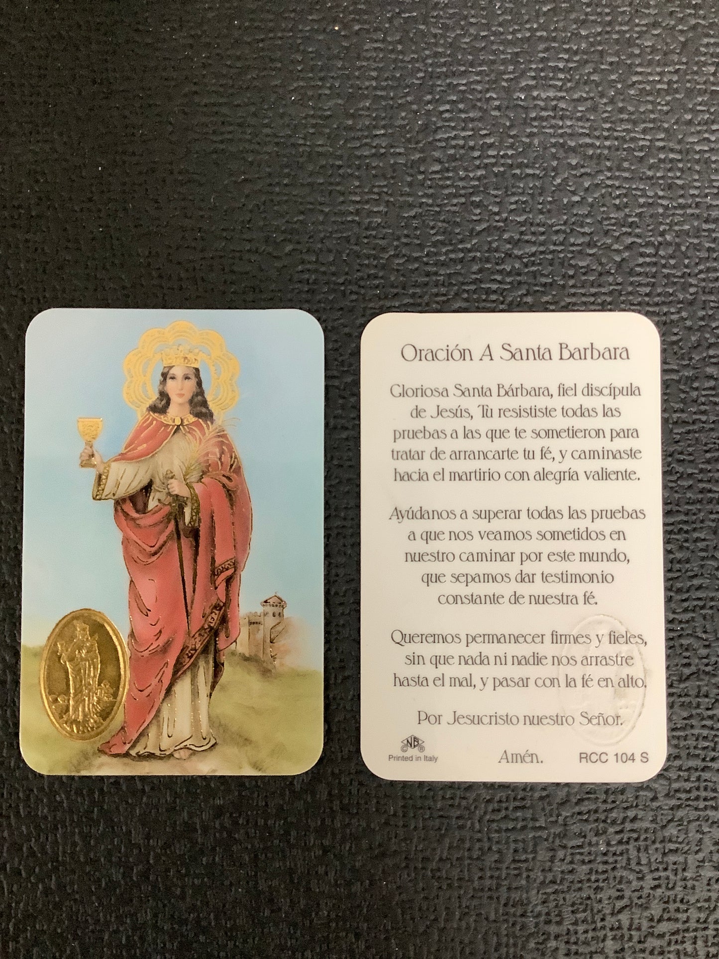 St. Barbara Prayer Card - Spanish