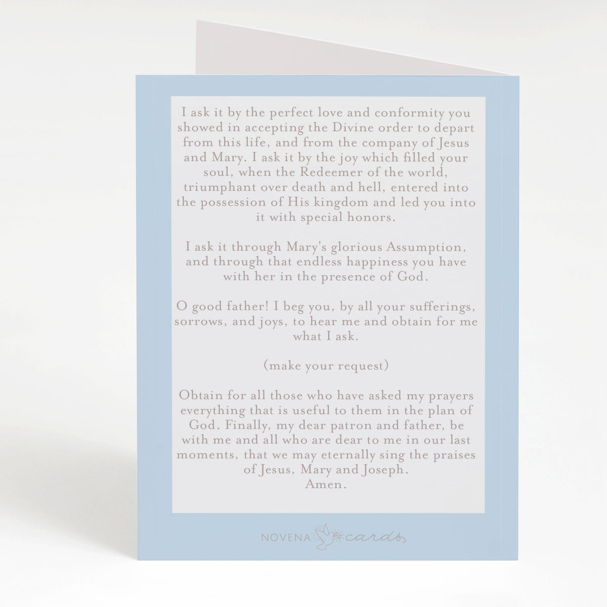 30 Day St. Joseph Novena Prayer Card | Light Blue