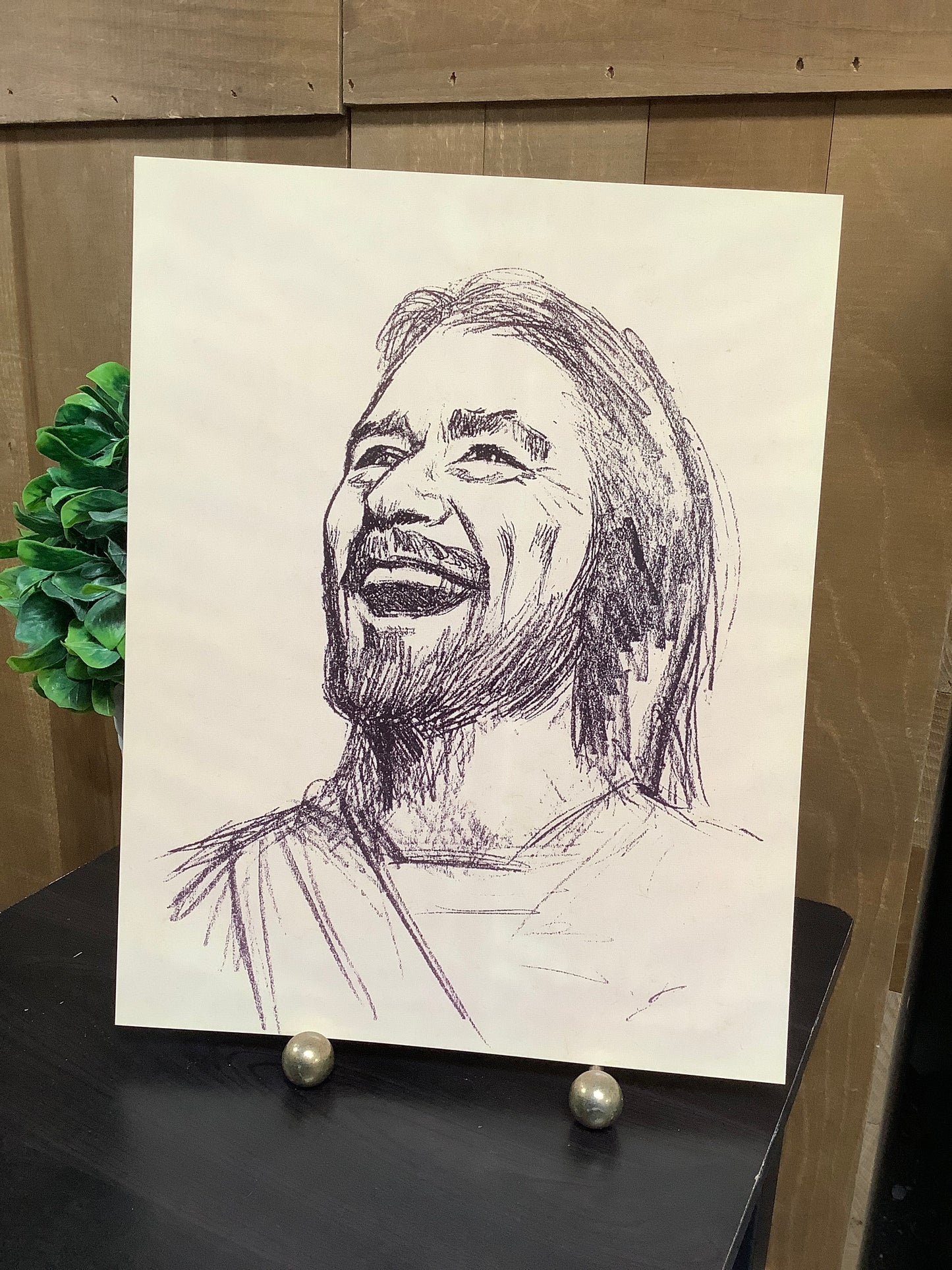 11x14 Print Laughing Jesus Sketch