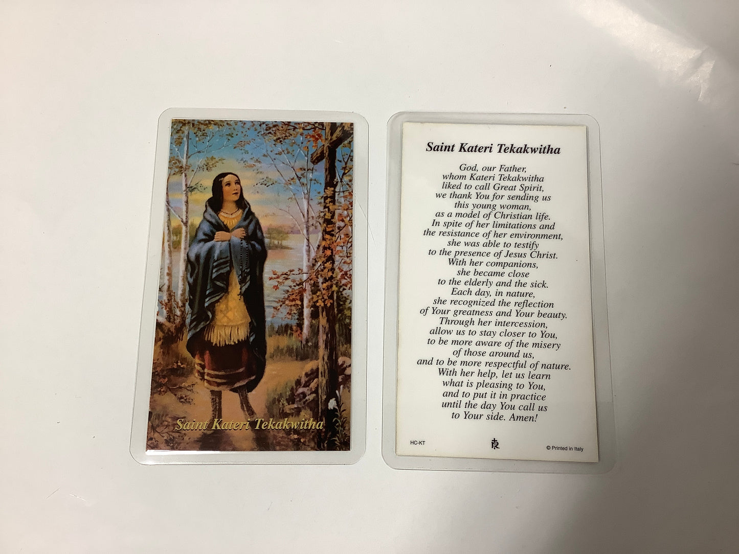 St. Kateri Tekakwitha Prayer Card