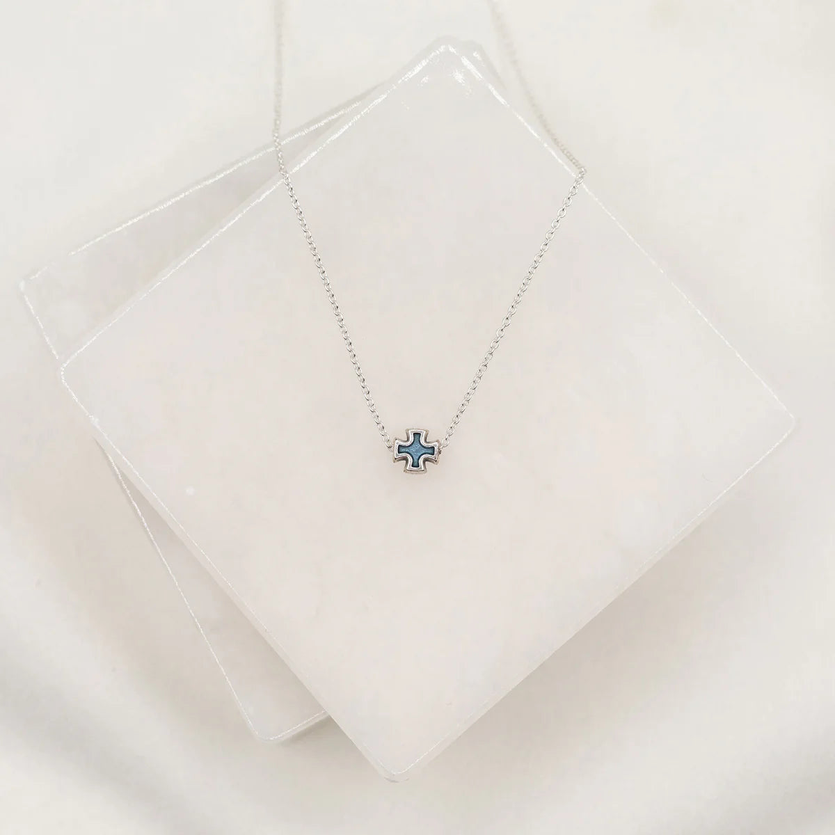Faith Petite Necklace - Silver / Blue