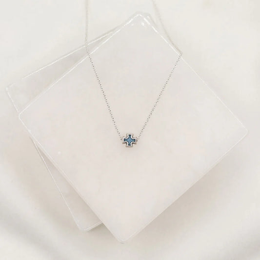 Faith Petite Necklace - Silver / Blue