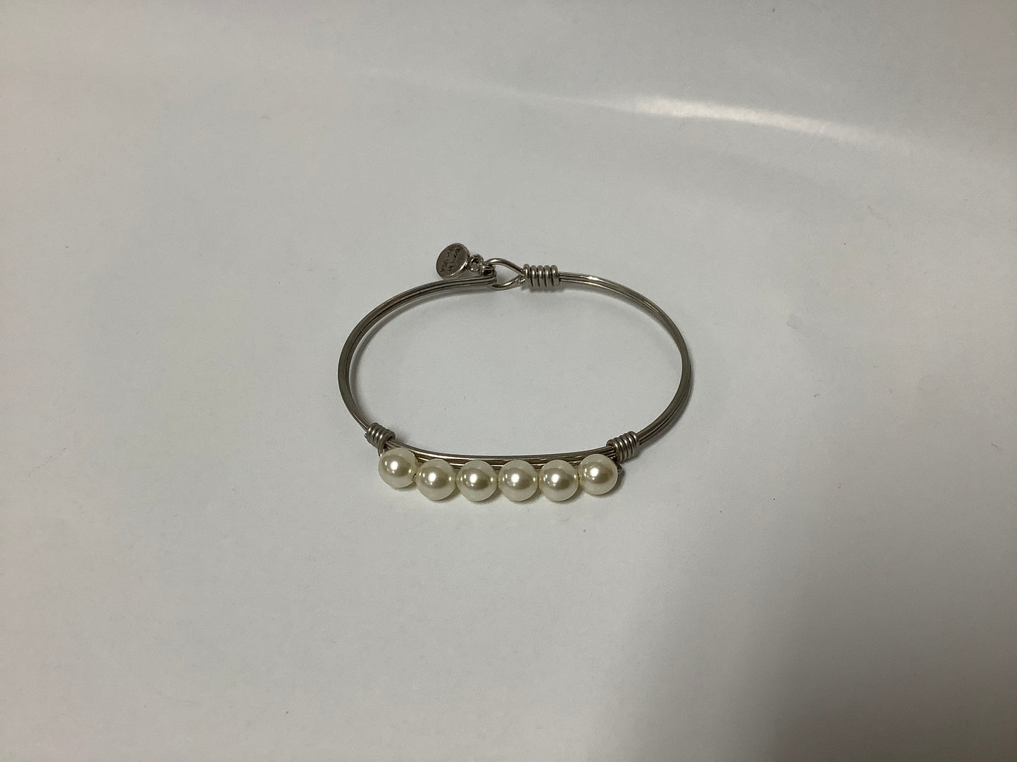 Crystal Pearl Bangle Bracelet