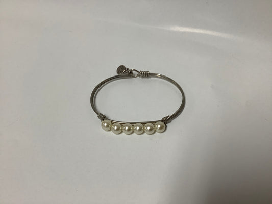 Crystal Pearl Bangle Bracelet