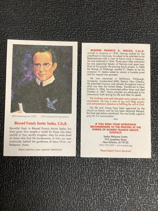 Blessed Francis Xavier Seelos Paper Prayer Card
