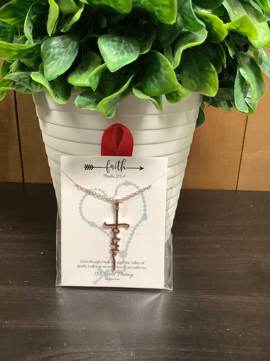 Faith Necklace - Rose Gold