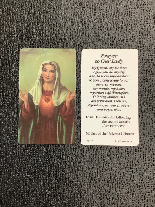 Prayer to Our Lady Prayer Card