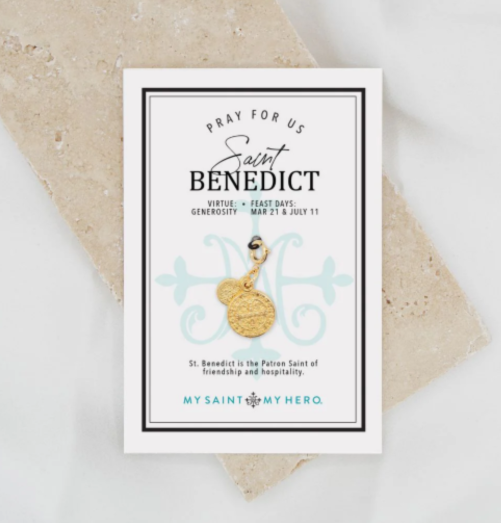 Saint Medal Medium - St. Benedict Gold