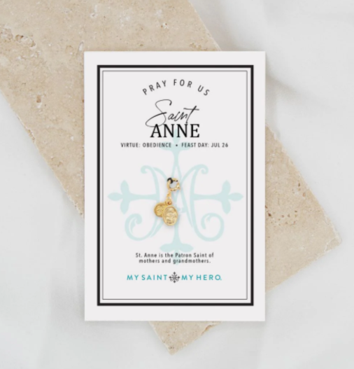 Saint Medal Small - St. Anne Gold