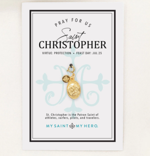 Saint Medal Large - St. Christopher Gold