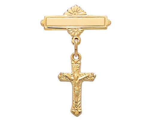 Gold Over Sterling Crucifix Pin
