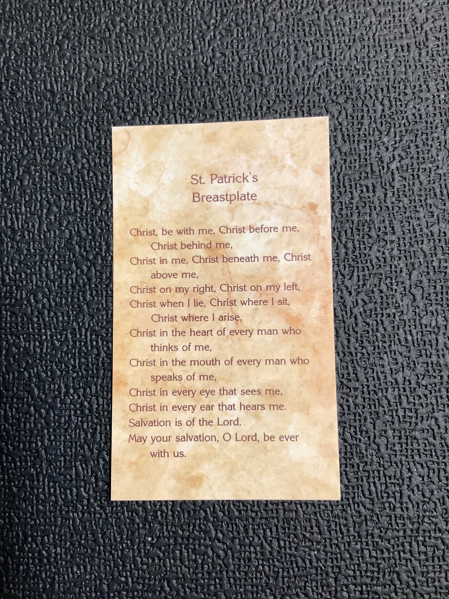 St. Patrick's Breastplate Paper Prayer Card