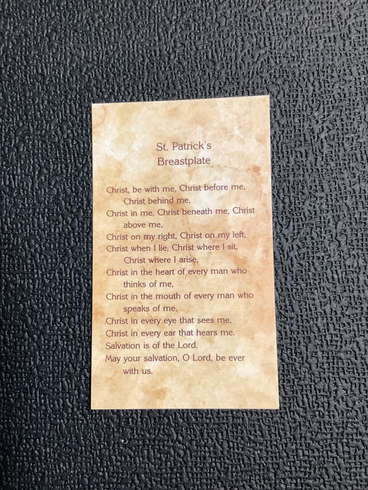 St. Patrick's Breastplate Paper Prayer Card