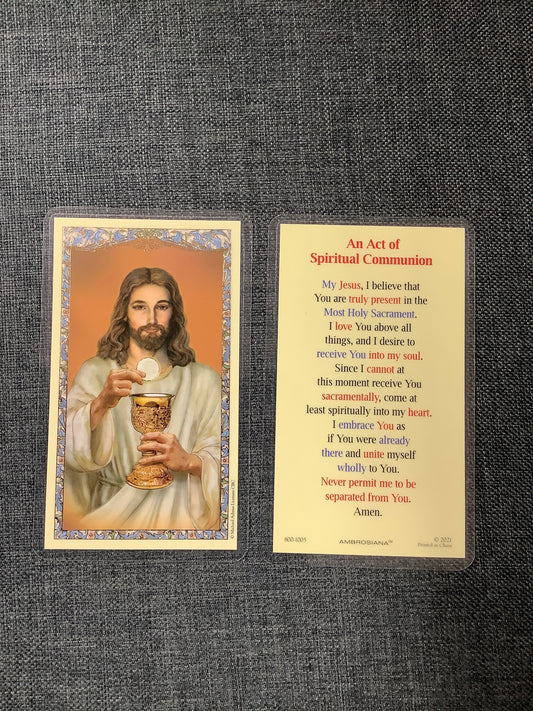 An Act of Spiritual Communion Prayer Card