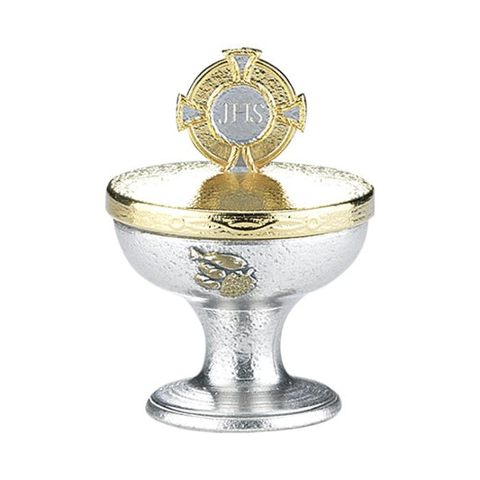 3" Two-Tone Metal Communion Chalice Keepsake Box