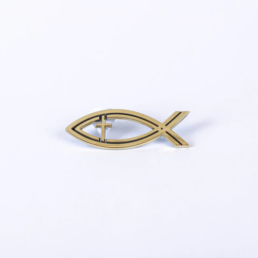 Auto Emblem - Fish Cross - Gold