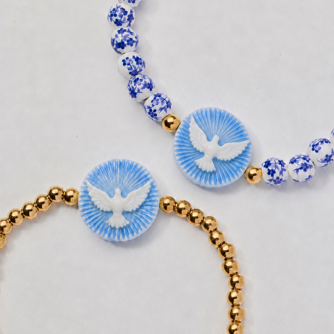 Holy Water Dove Cameo Bracelet