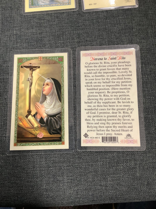 Novena to St. Rita Prayer Card
