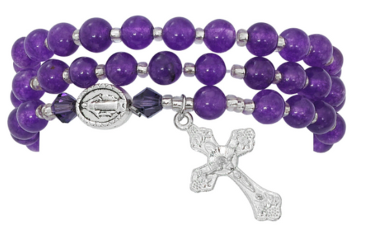 Amethyst Twistable Rosary Bracelet
