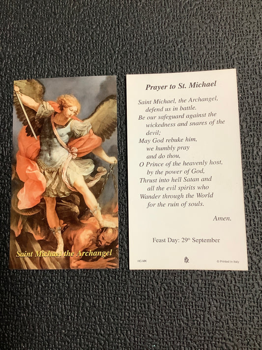 St. Michael Paper Prayer Card