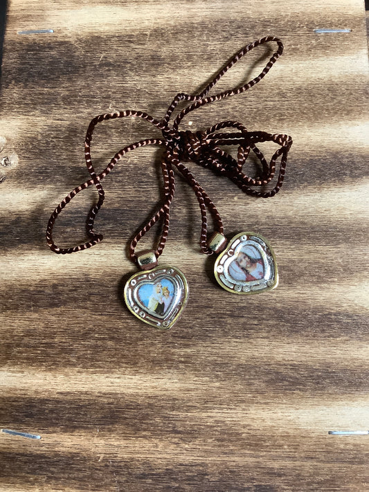 Small Brown Plastic Heart Scapular