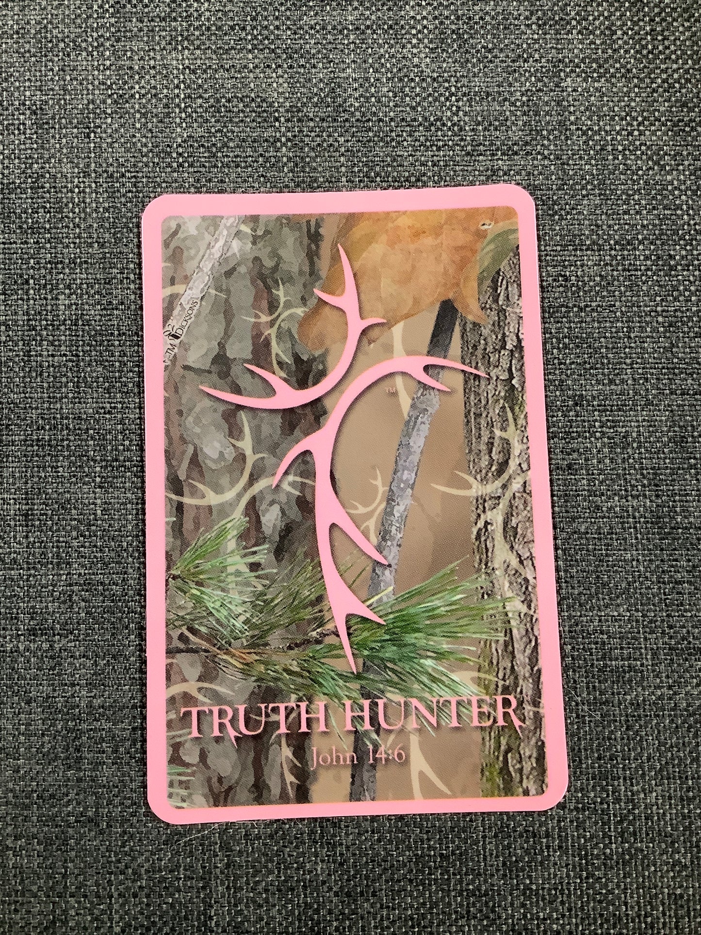 Pink Camo Truth Hunter Prayer Card