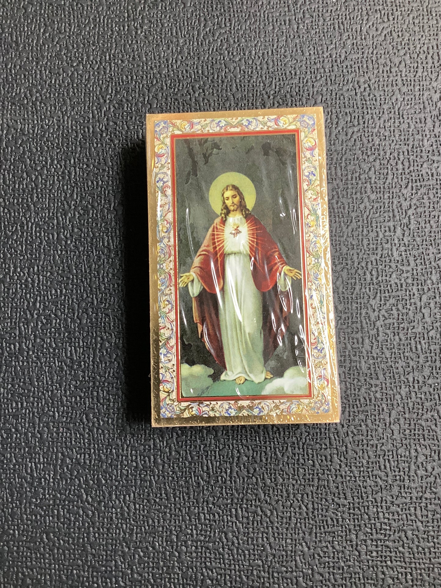 Gold Trim Sacred Heart of Jesus Paper Prayer Card - Pack of 100