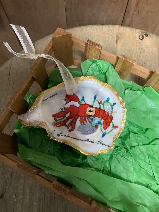 Crawfish Santa Oyster Shell