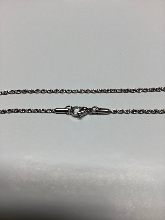 16" Silver French Rope Chain with clasp