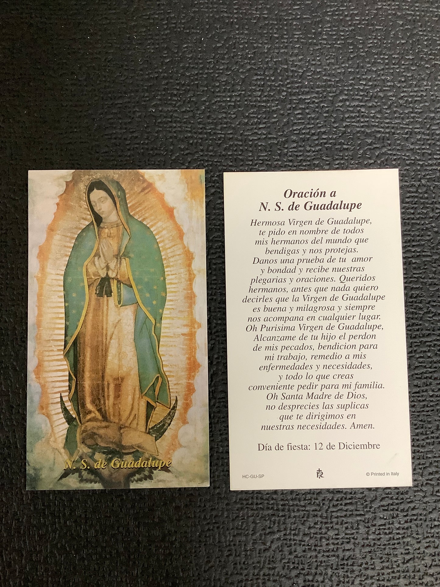 Our Lady of Guadalupe Paper Prayer Card - Spanish