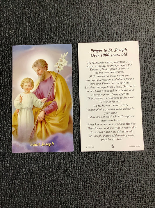 St. Joseph Paper Prayer Card