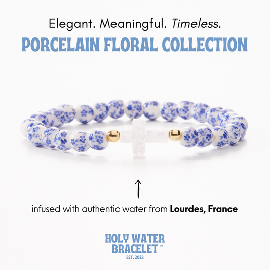 HOLY WATER PORCELAIN CROSS BRACELET