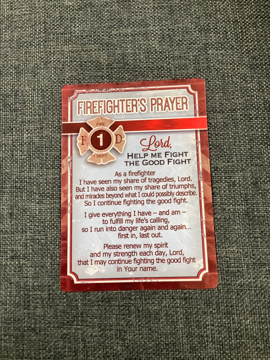Firefighter's Prayer Prayer Card