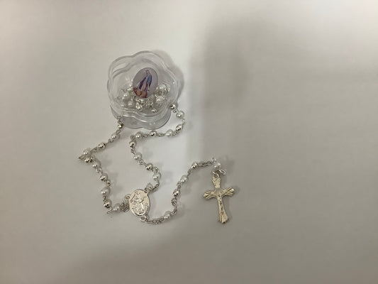 White Pearl Baby Rosary
