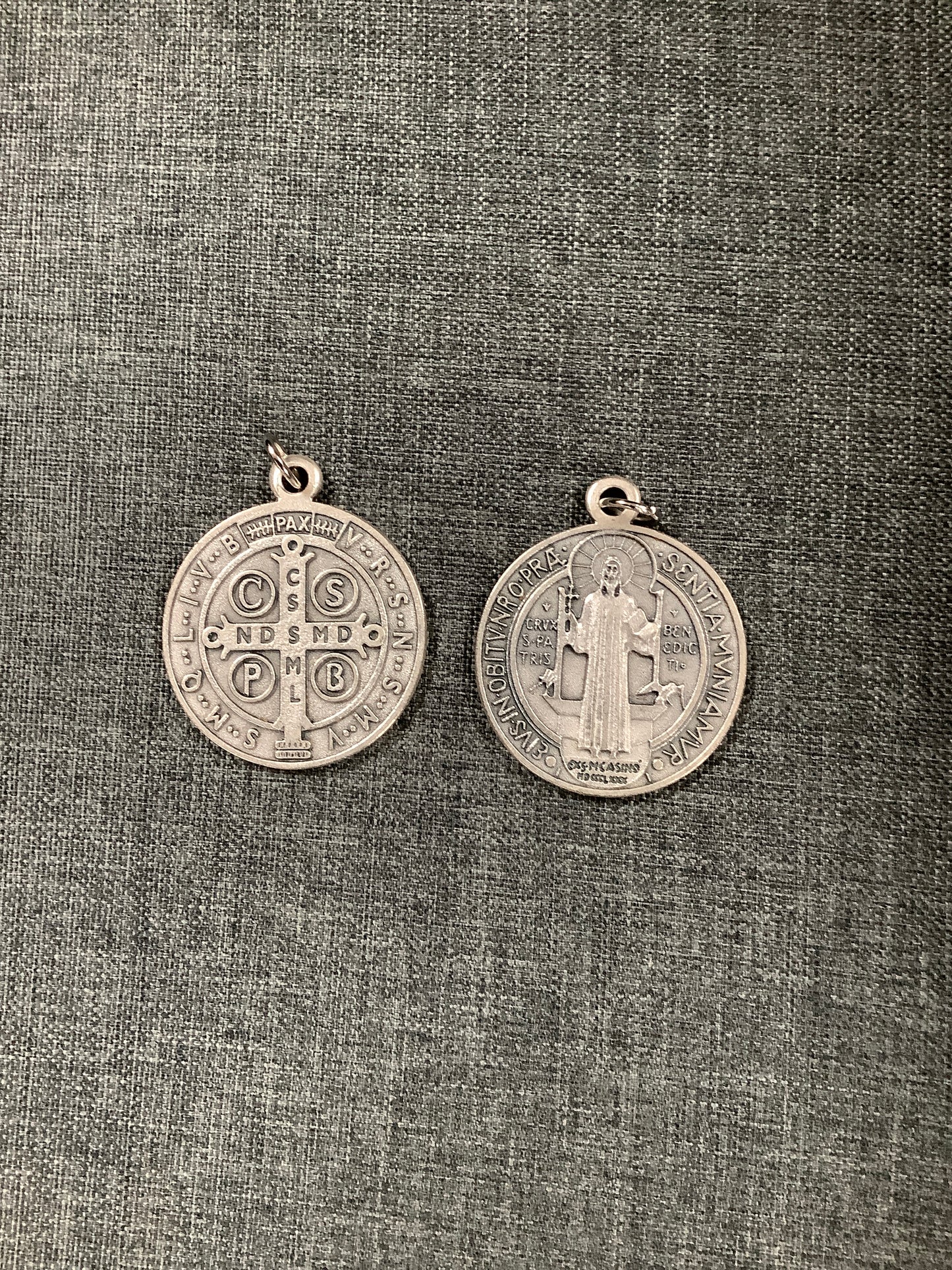 Large Silver Tone St. Benedict Medal