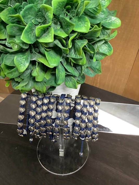 Blue Adjustable Heart Mary Bracelet