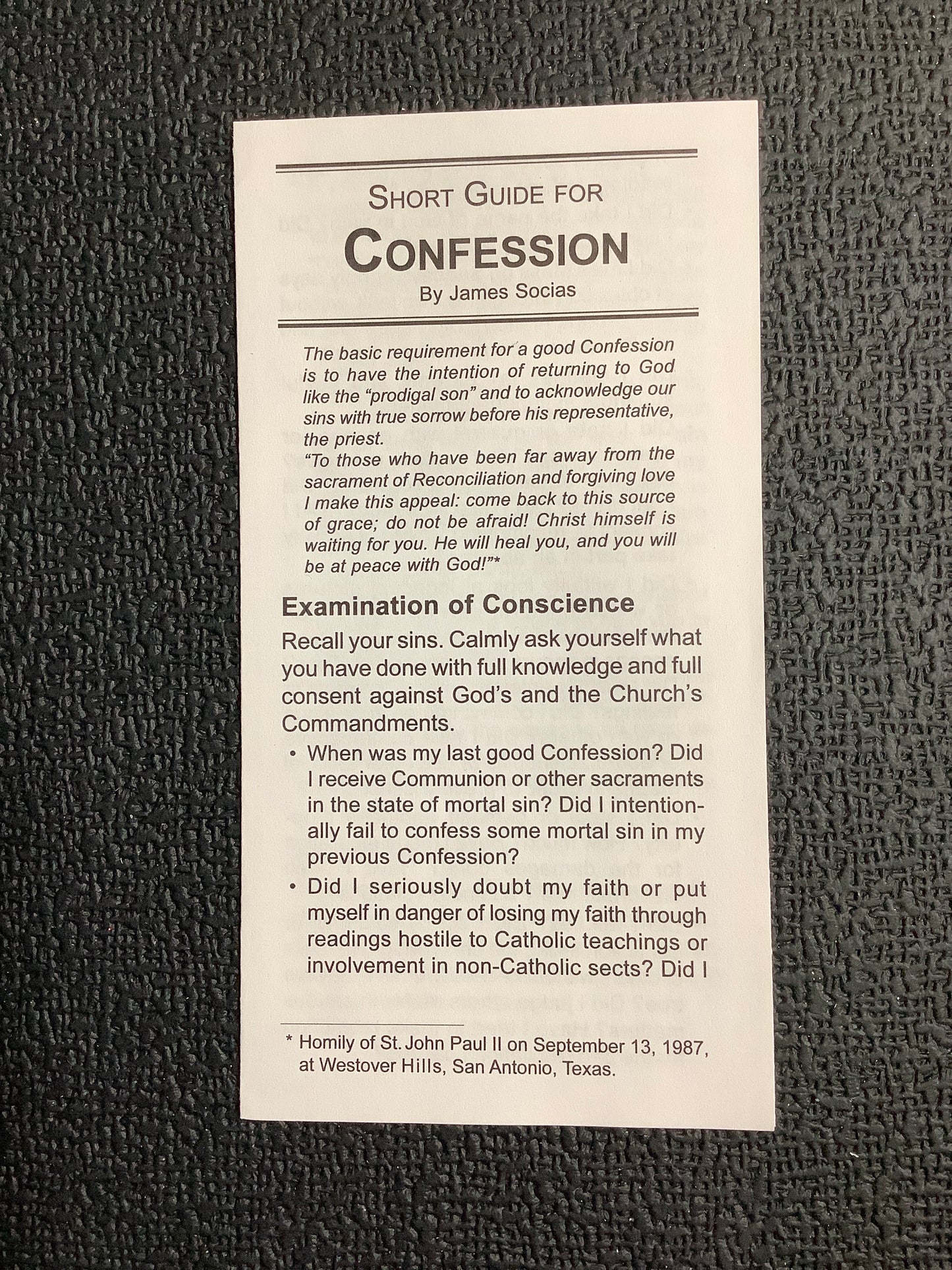 Short Guide for Confession