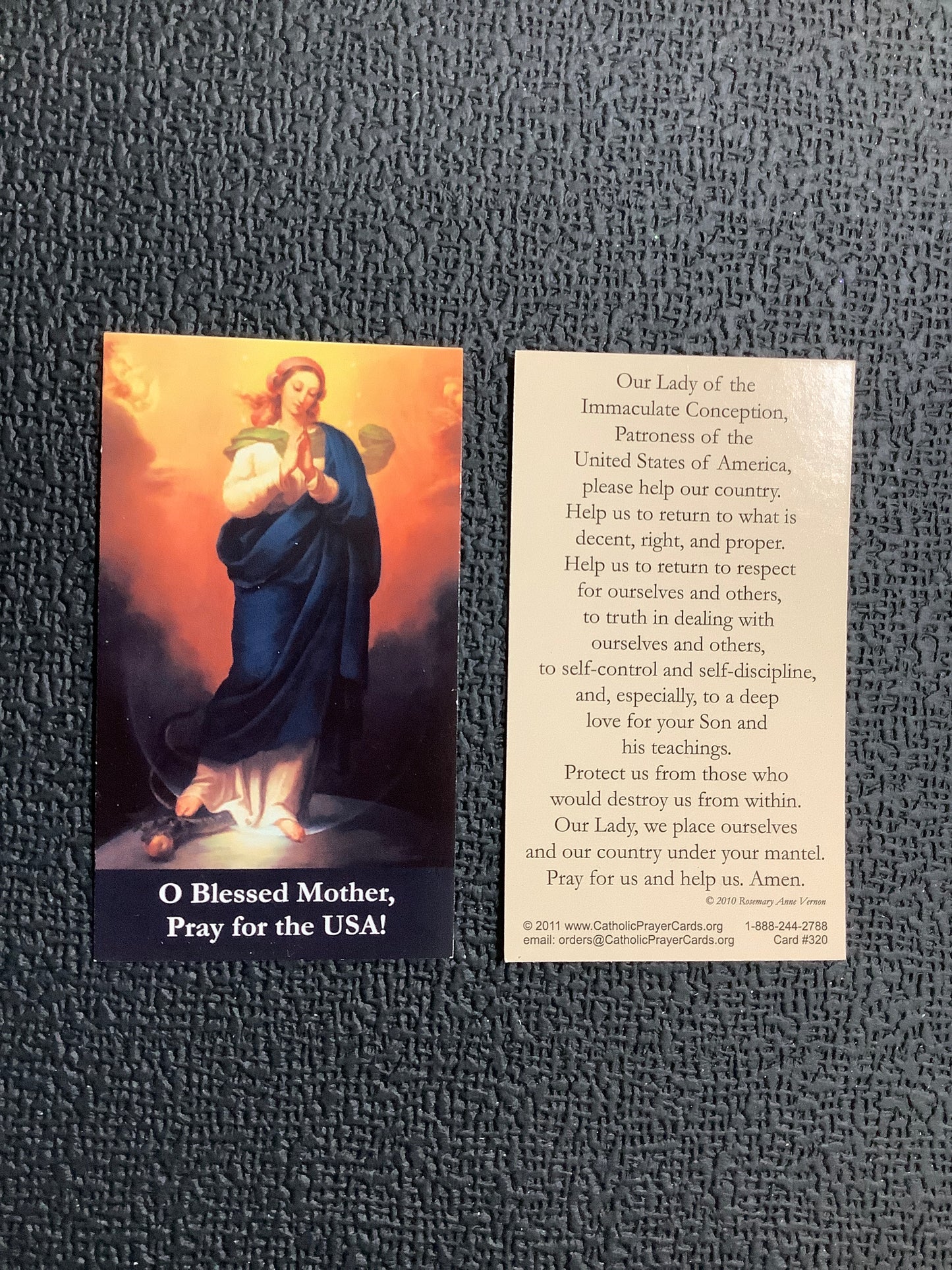 O Blessed Mother, Pray for the USA Prayer Card