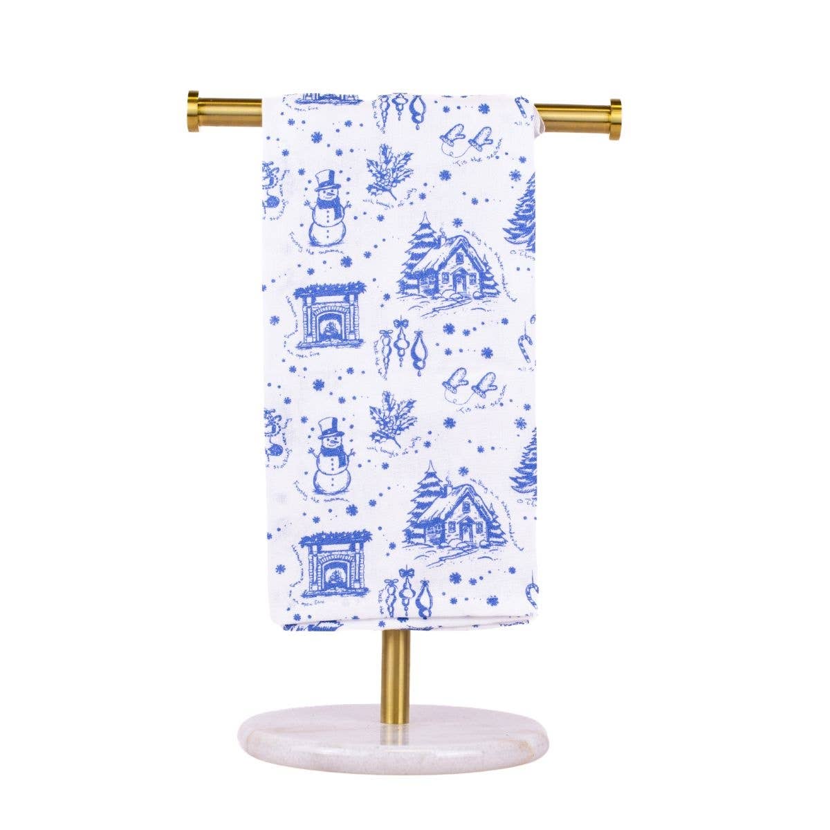 Winter Toile Hand Towel   White/Blue   20x28
