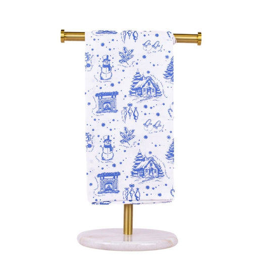 Winter Toile Hand Towel   White/Blue   20x28