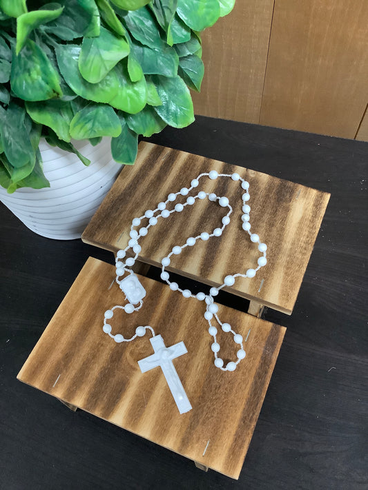 Plastic Rosary White