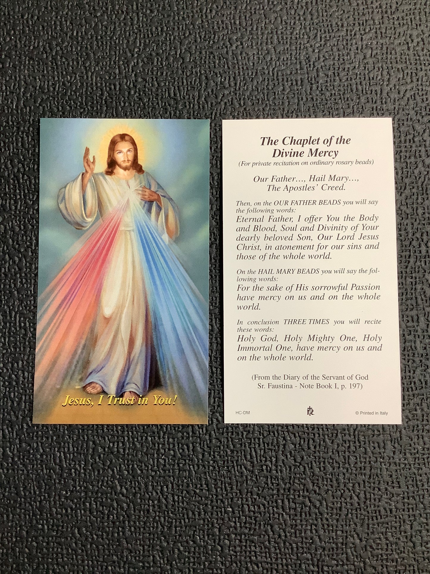 Divine Mercy Paper Prayer Card