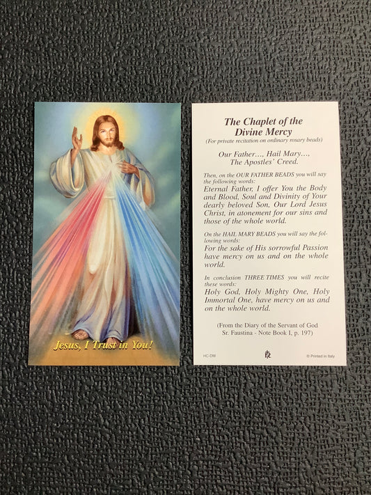 Divine Mercy Paper Prayer Card