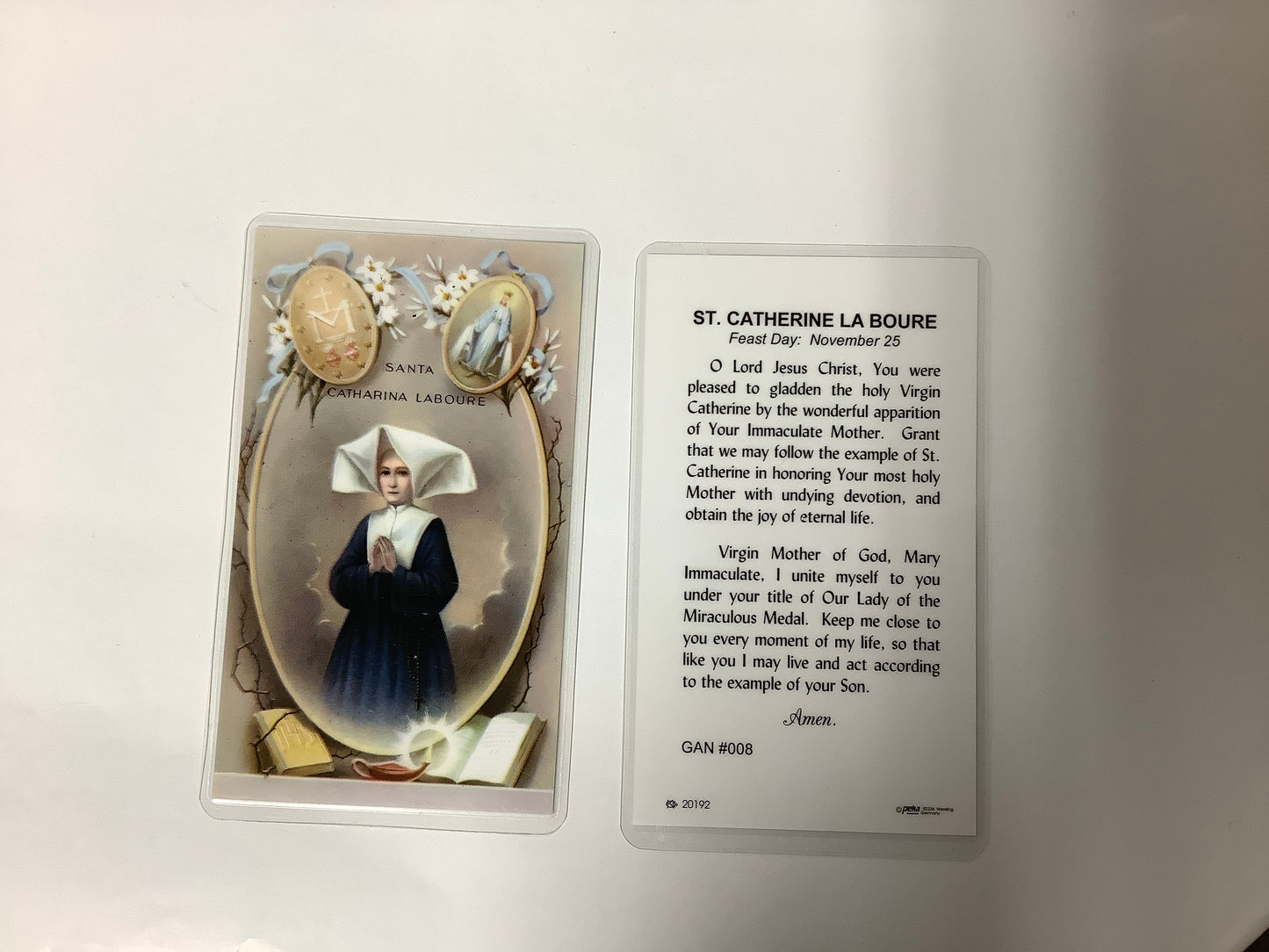 St. Catherine Laboure Prayer Card
