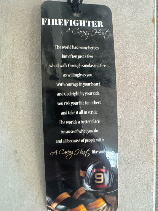 Firefighter: A Caring Heart Tassel Bookmark