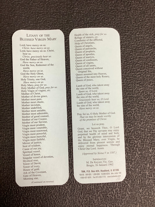 Litany of the Blessed Virgin Mary Bookmark