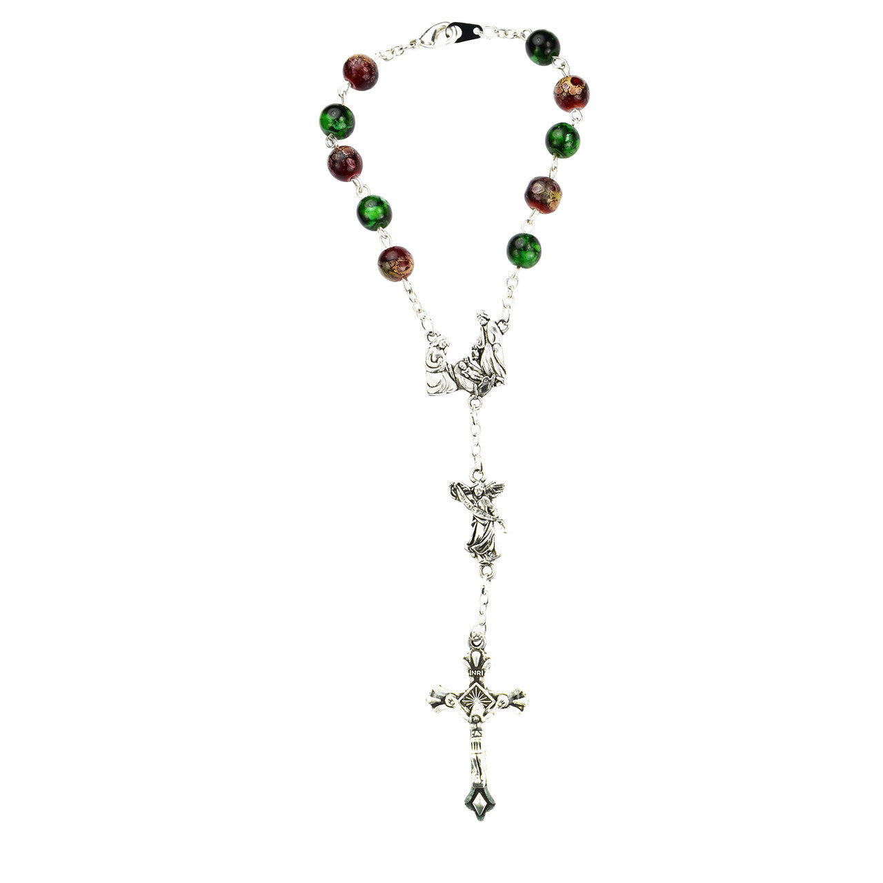 Red and Green Holy Family Auto Rosary